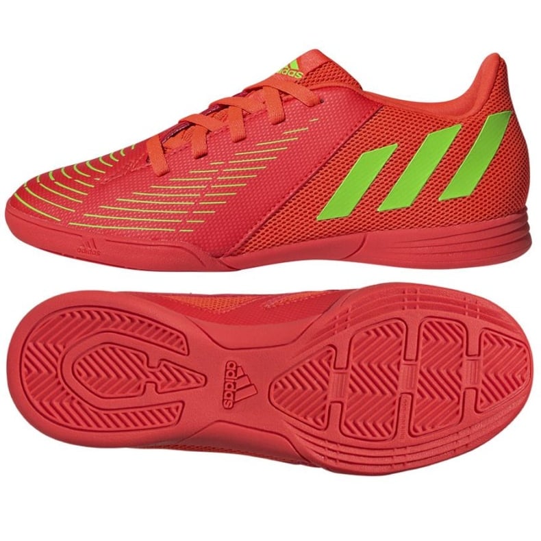 Buty piłkarskie adidas Predator Edge.4 In Jr GZ6014 czerwone pomarańcze i czerwienie