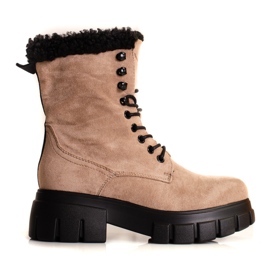 Workery damskie Shelovet ocieplane beżowe beżowy