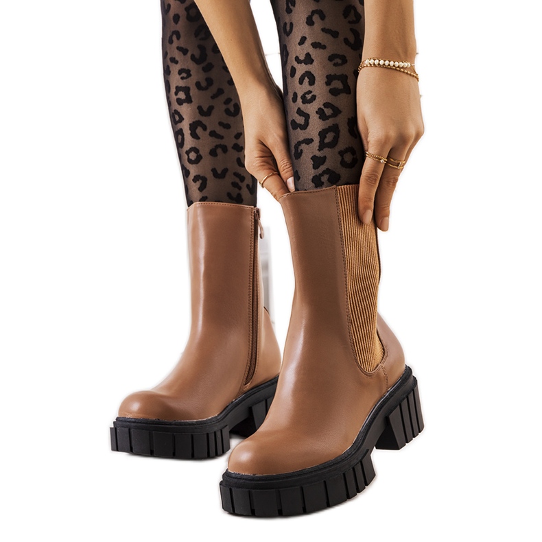 Brązowe botki damskie Melika