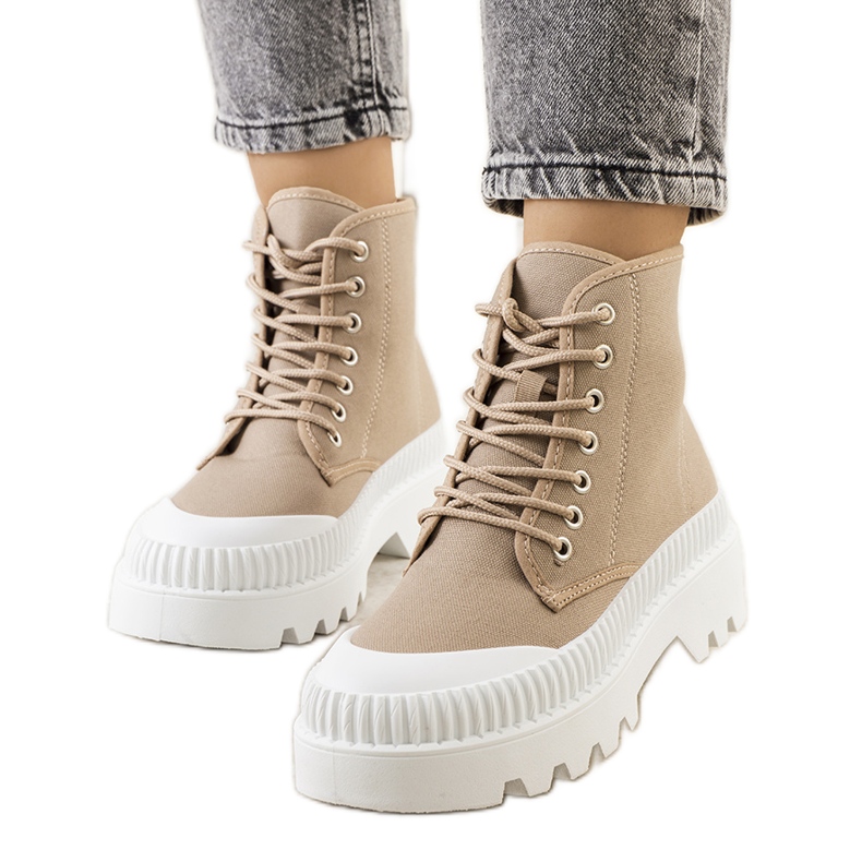 Brązowe trampki Roxo khaki zielone