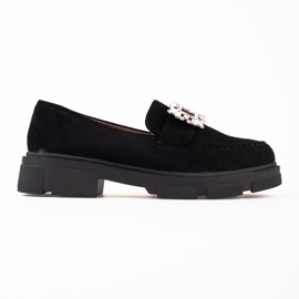 Zamszowe mokasyny na platformie Shelovet czarne