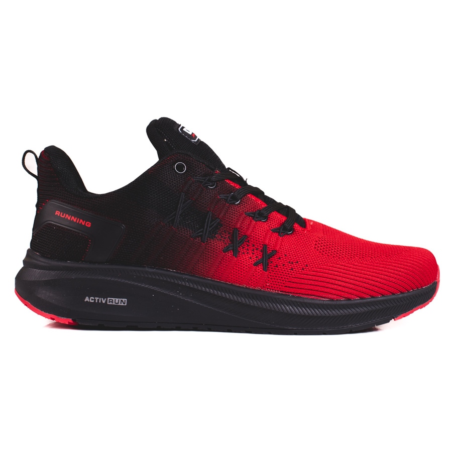 Czarno czerwone buty sportowe męskie DK czarne