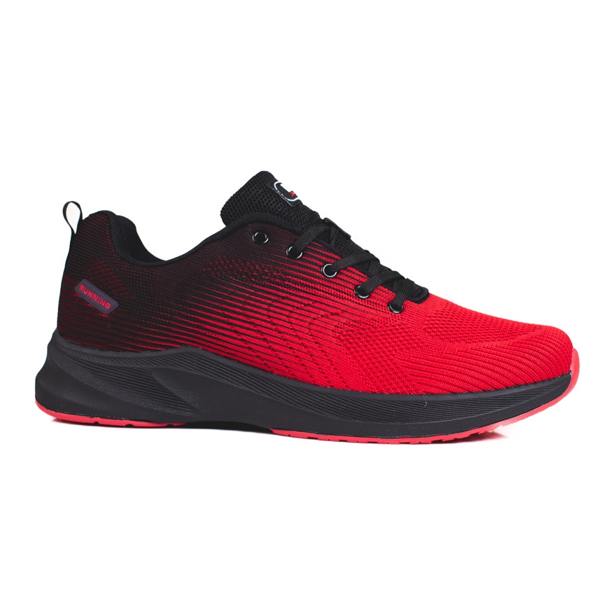 Sznurowane buty sportowe DK dwukolorowe czarne czerwone