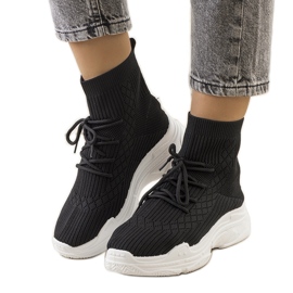 Czarne sneakersy skarpetkowe Dowden