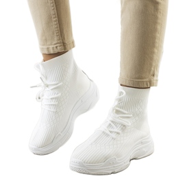Białe sneakersy skarpetkowe Dowden