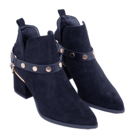 PA1 Botki na obcasie Midler Black czarne