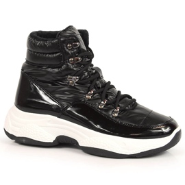 Buty sportowe damskie wysokie ocieplane czarne Vinceza