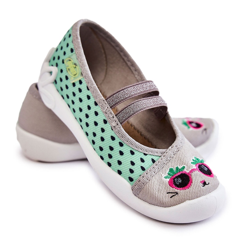 BEFADO S.A. Papcie Baleriny Befado Kotek 116X304 Zielono-Szare zielone