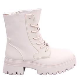 BM Botki sznurowane Tamar Beige beżowy