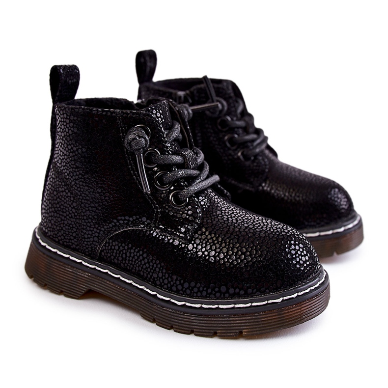 Dziecięce Ocieplane Botki Na Suwak Czarne Betsy