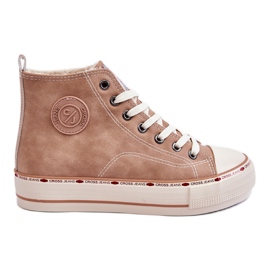 Damskie Wysokie Trampki Cross Jeans KK2R4045C Beżowe beżowy