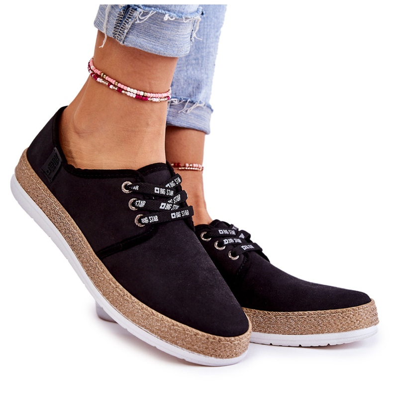 Damskie Niskie Trampki Memory Foam System Big Star KK276004 Czarne