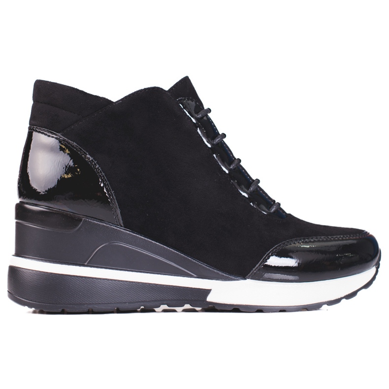 W. Potocki Sportowe botki damskie Potocki z ociepleniem czarne