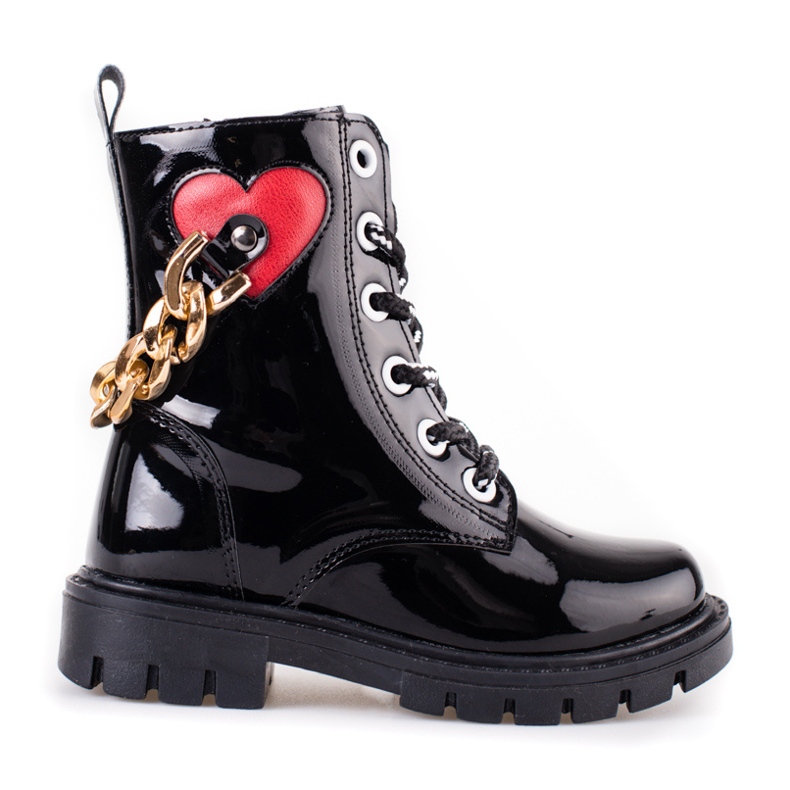 Lakierowane botki dziewczęce Shelovet czarne