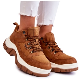 Damskie Buty Trekkingowe Trapery Memory Foam Big Star KK274362 Brązowe
