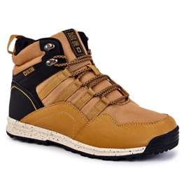 Damskie Wysokie Buty Trekkingowe Big Star KK274609 Camel beżowy czarne żółte