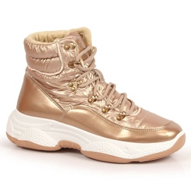 Buty sportowe wysokie ocieplane Vinceza W JAN163B złoty