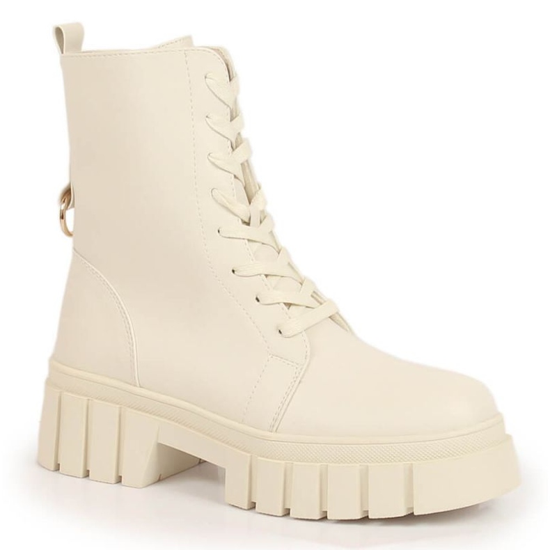 Trapery sznurowane i na suwak ocieplane Sergio Leone W SK387B beżowy