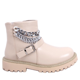 BM Botki z łańcuszkiem Marvin Beige beżowy