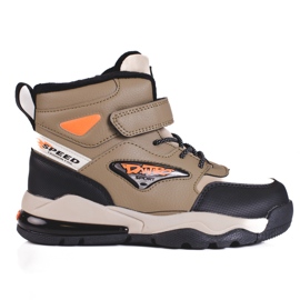 Sznurowane botki chłopięce ocieplane Shelovet beżowe beżowy