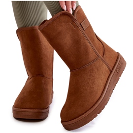 Damskie Wysokie Śniegowce Big Star KK274616 Brązowe