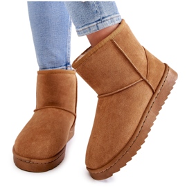 Damskie Ocieplane Botki Śniegowce Jasnobrązowe Virgina