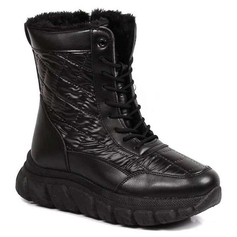 Śniegowce wysokie z futerkiem Vinceza W JAN165A czarne