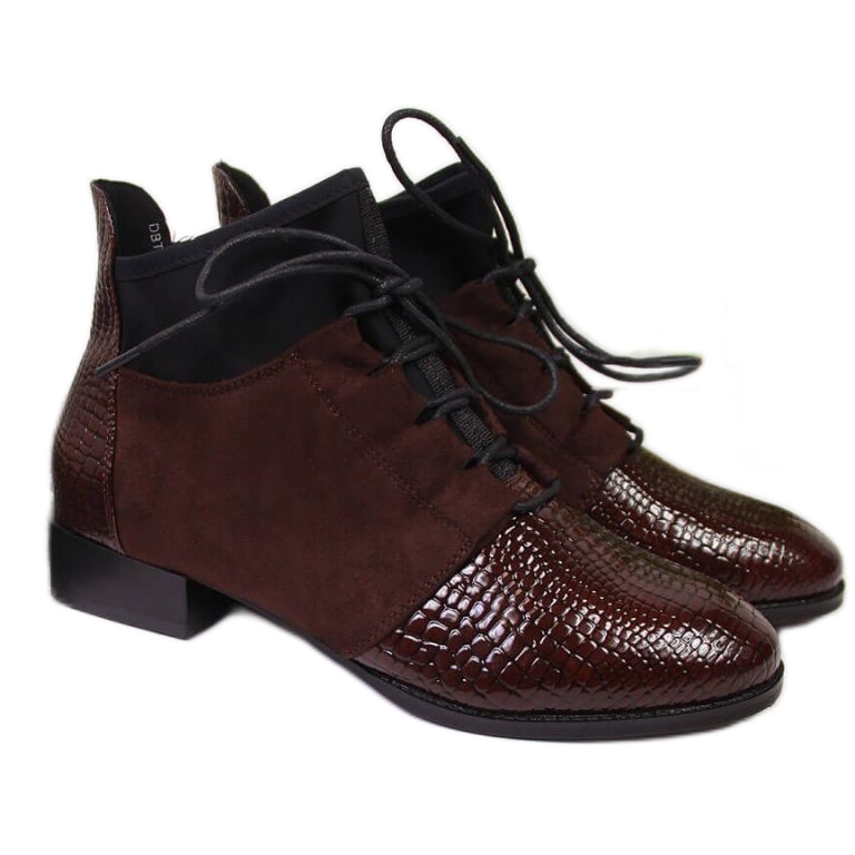 Botki ocieplane skóra węża Filippo W PAW267B brązowe