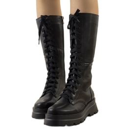 PA1 Czarne kozaki Bikatu