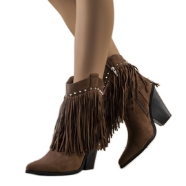 PA1 Brązowe kowbojki z frędzlami Zanco