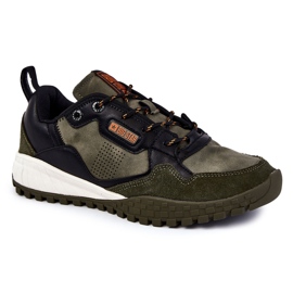 Męskie Klasyczne Buty Sportowe Memory Foam Big Star KK174272 Zielone czarne