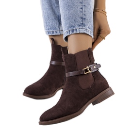 Brązowe klasyczne botki Odila