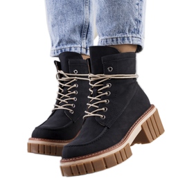 Czarne traperki Nicolo