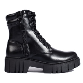 Workery damskie czarne na platformie