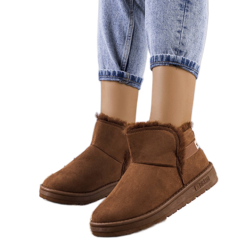 Big Star Brązowe śniegowce z futerkiem KK274620-802