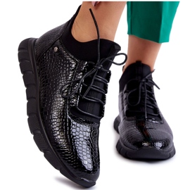 Vinceza Damskie Lekkie Wsuwane Sneakersy Czarne Soroco