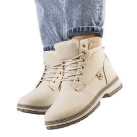 Beżowe traperki damskie Enines beżowy