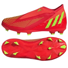 Buty piłkarskie adidas Predator Edge.3 Ll Fg Jr GW0985 czerwone pomarańcze i czerwienie