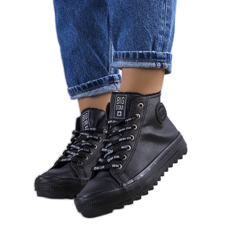 Czarne trampki ocieplane Big Star EE274110