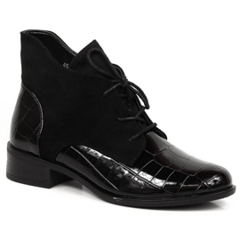 Botki sznurowane ocieplane Jezzi W JEZ299C czarne