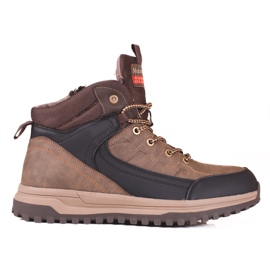 SHELOVET Męskie wysokie buty brązowe