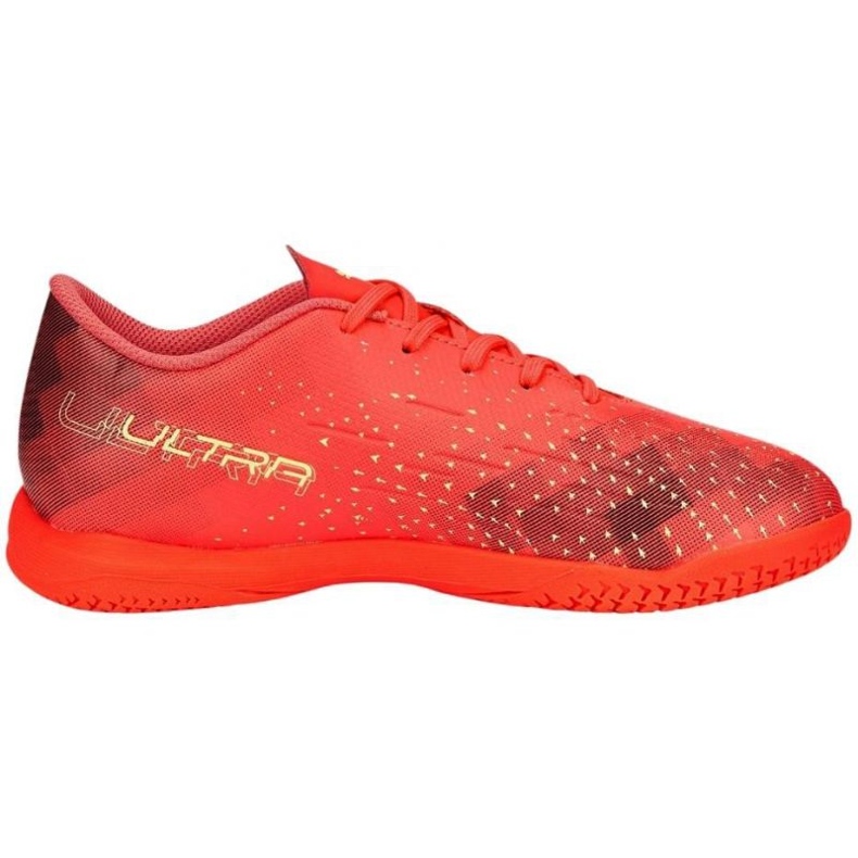Buty piłkarskie Puma Ultra Play It Jr 106927 03 czerwone pomarańcze i czerwienie