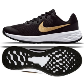 Buty do biegania Nike Revolution 6 Jr DD1096 002 czarne złoty