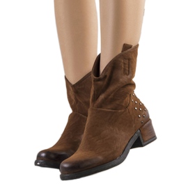 BM Camelowe botki Fermisa brązowe