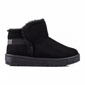 Krótkie zamszowe śniegowce damskie czarne Big Star KK274622