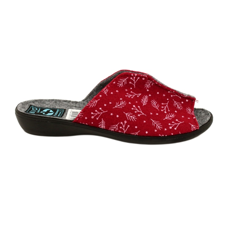 Damskie kapcie filcowe DIK41 BIO nature Adanex 27778 czerwone