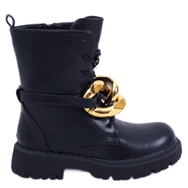 BM Botki glany sznurowane Barkley Black czarne