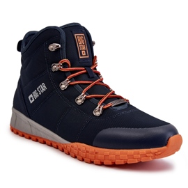 Męskie Buty Trekkingowe Memory Foam Big Star KK174110 Granatowe niebieskie