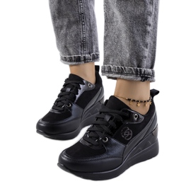 PA1 Czarne sneakersy na koturnie Didiana