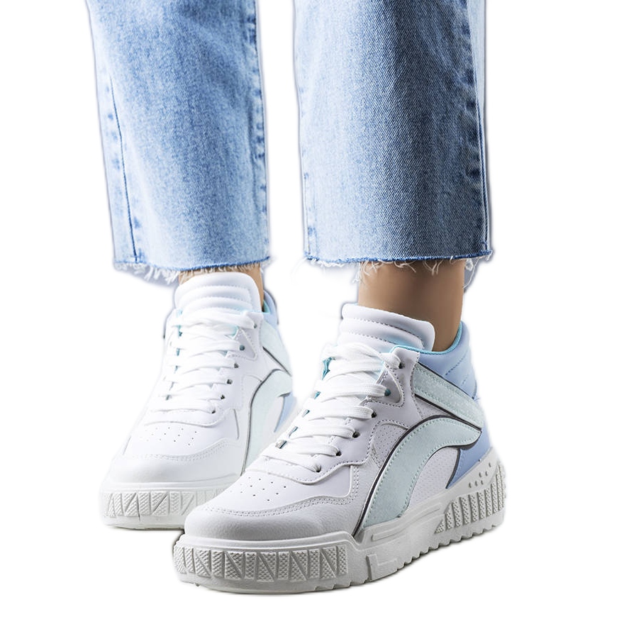 PA1 Niebieskie sneakersy za kostkę Clyme białe